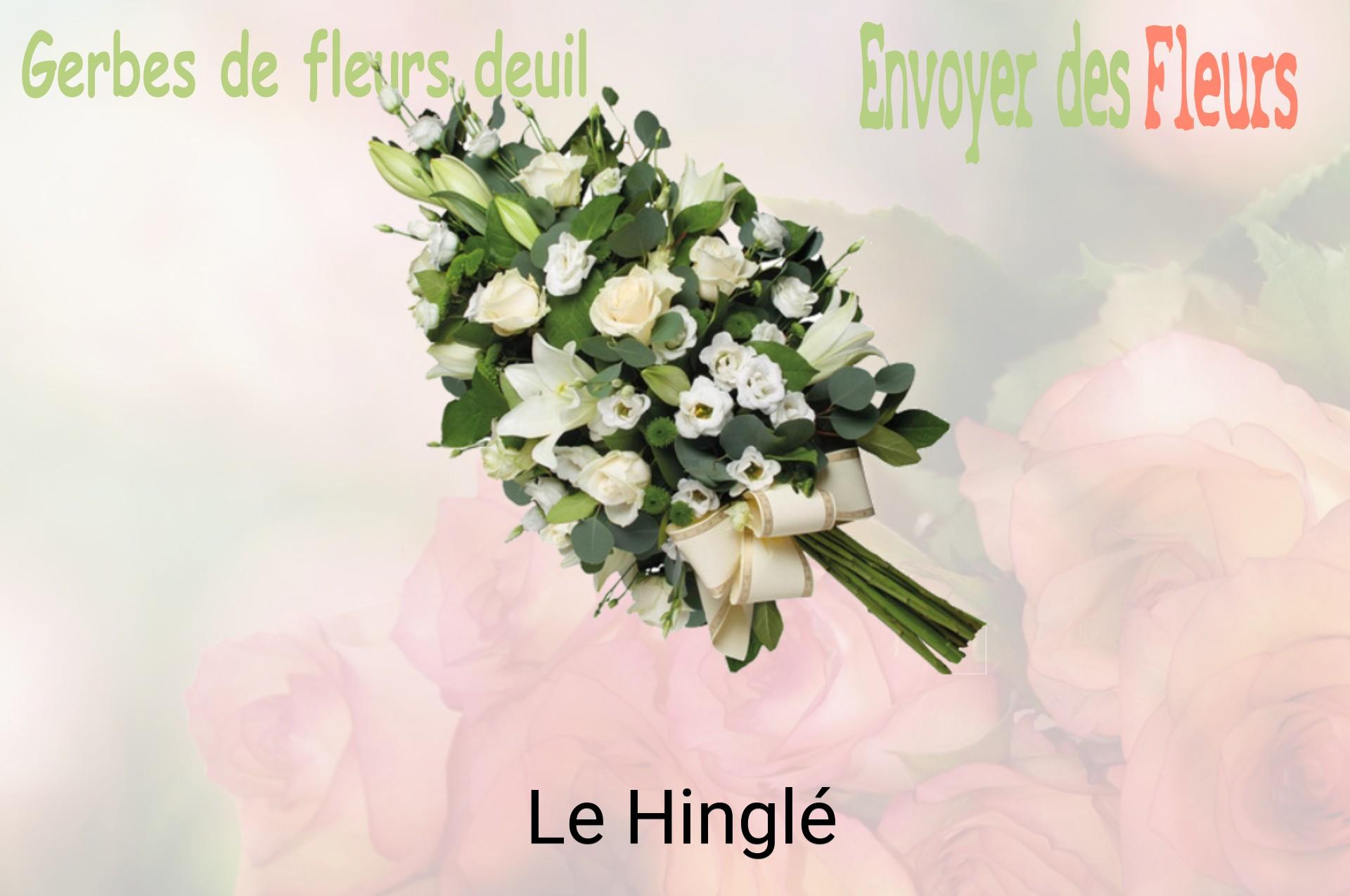Gerbe de fleurs de deuil livrée à Le Hinglé